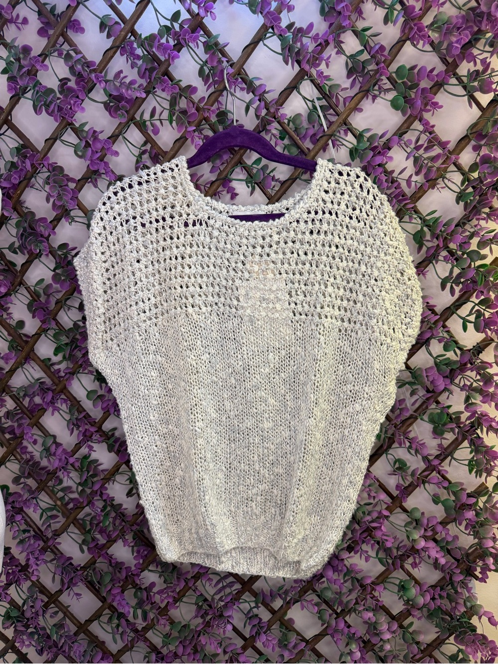JH Collectibles Open-Knit Cream Pullover Sweater
